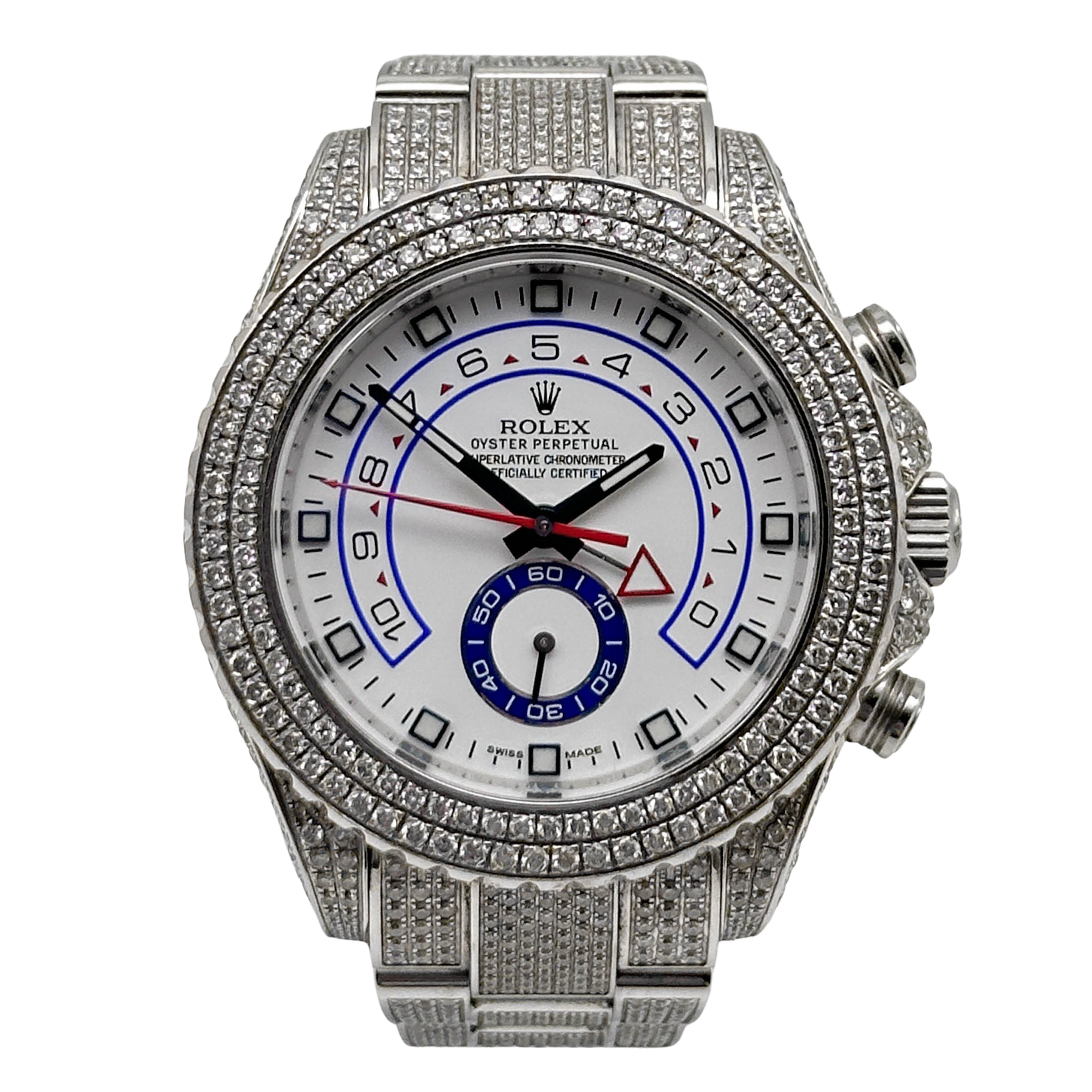 Rolex Yacht Master II Stahl Iced Out 116680 - 2013