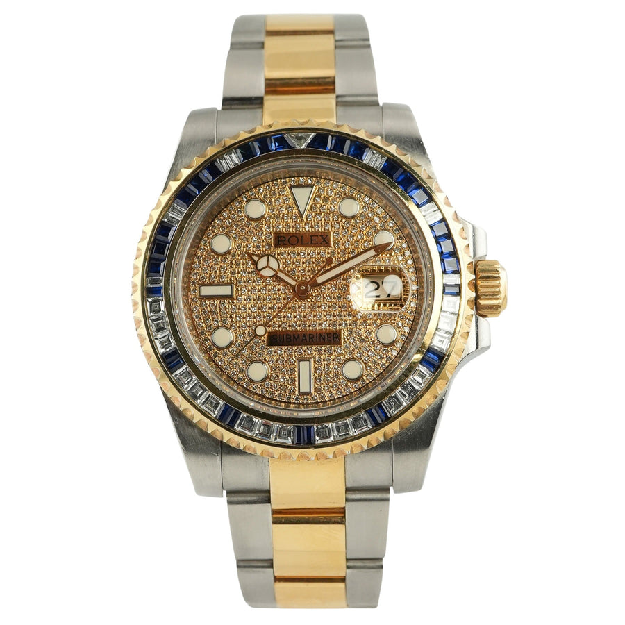 Rolex Submariner Date Steel / Yellow Gold 116613LB - 2013 "Iced Out"