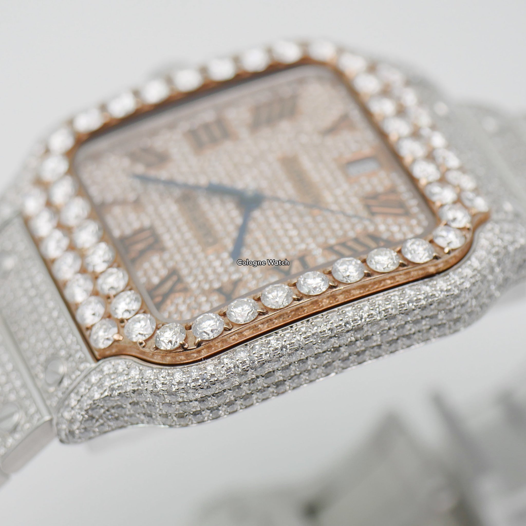 Cartier Santos Iced Out Steel / Rose Gold WSSA0009 - 2021 -
