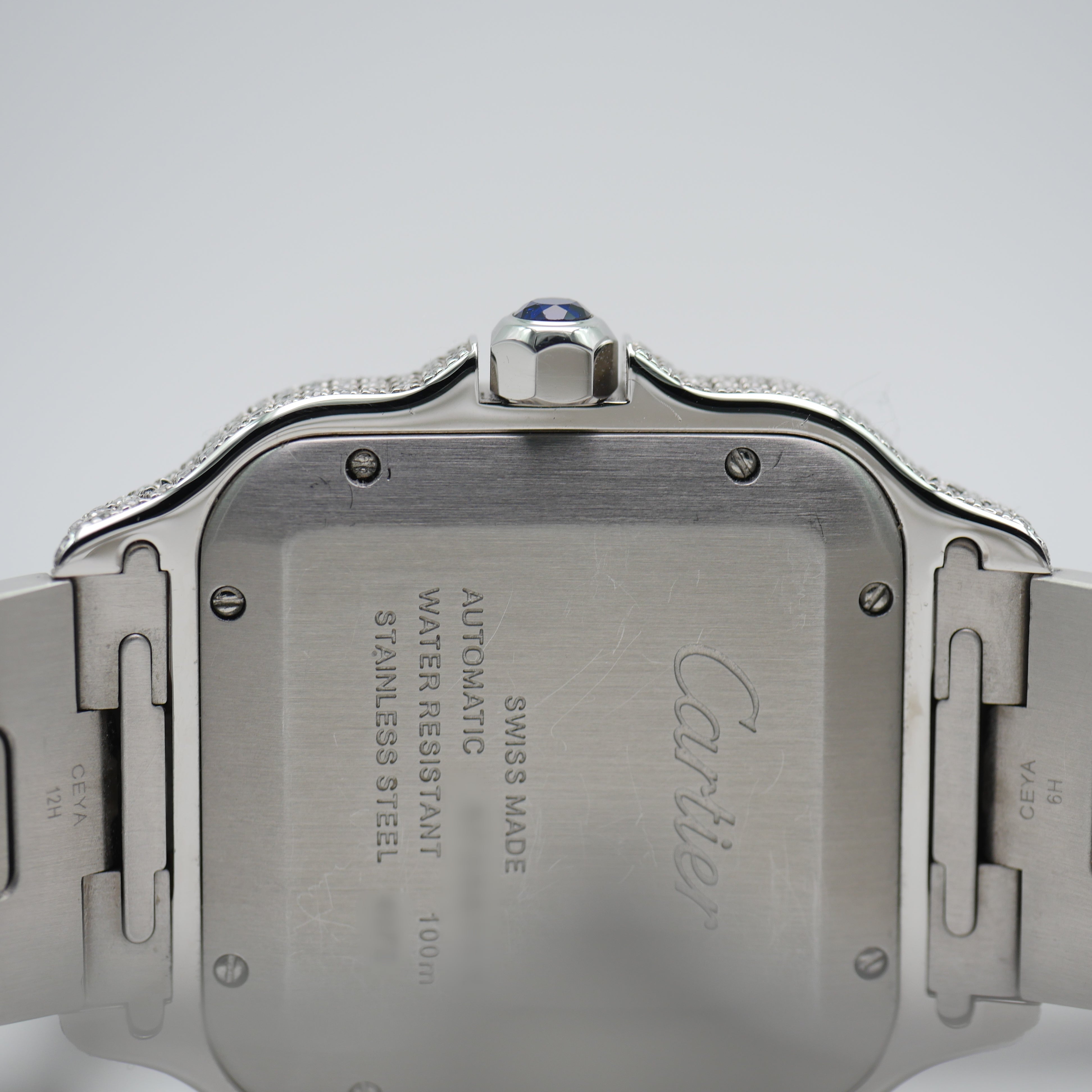 Cartier Santos Iced Out Stahl / Roségold WSSA0018 - 2021