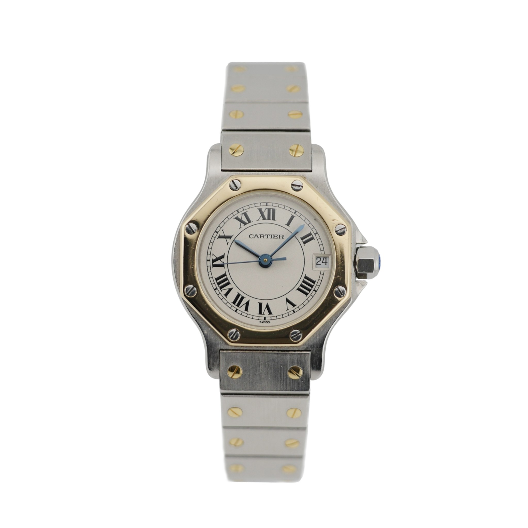 Cartier Santos Octagon Stahl / Gelbgold 187903