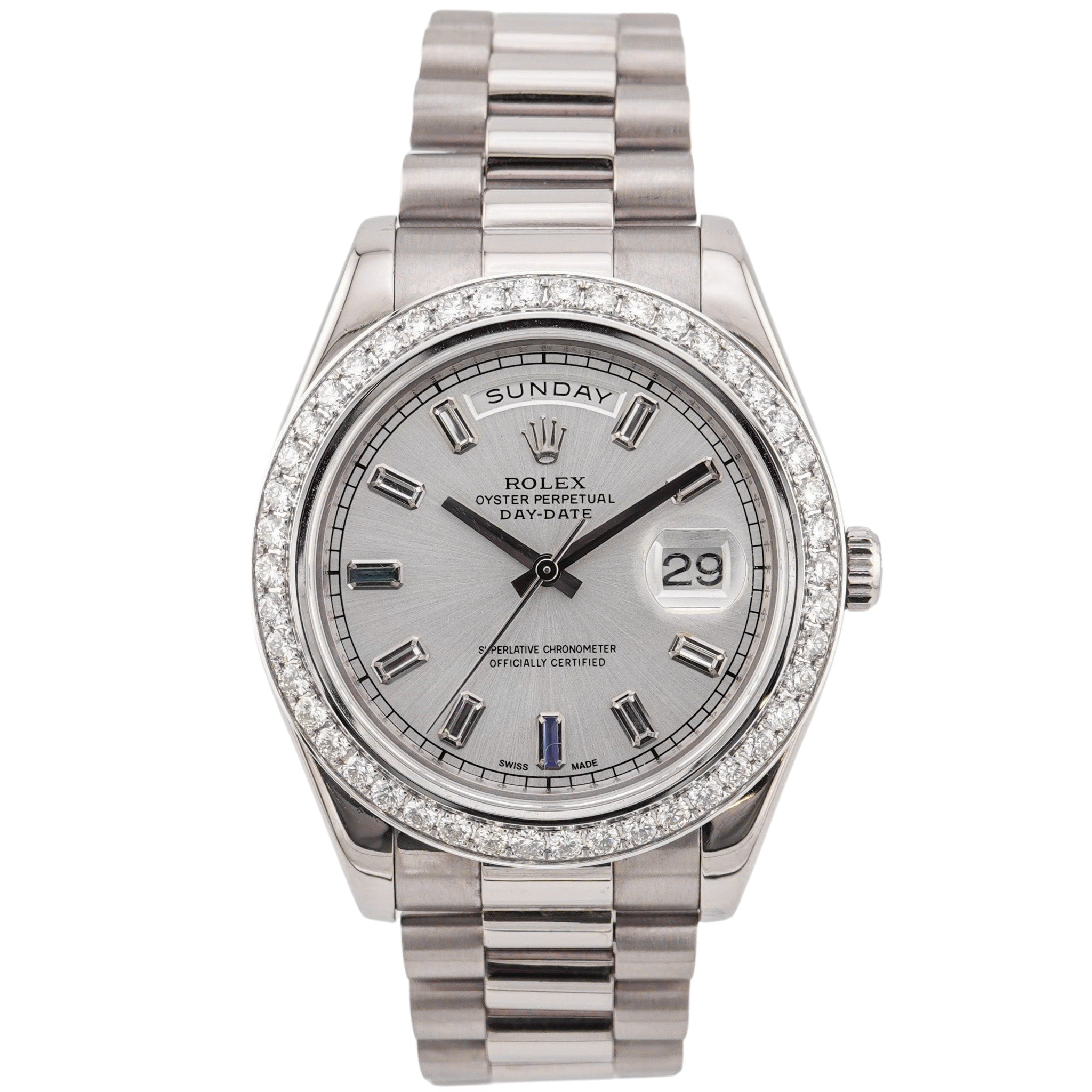 Rolex Day-Date II White Gold 218239 "After Market Bezel"