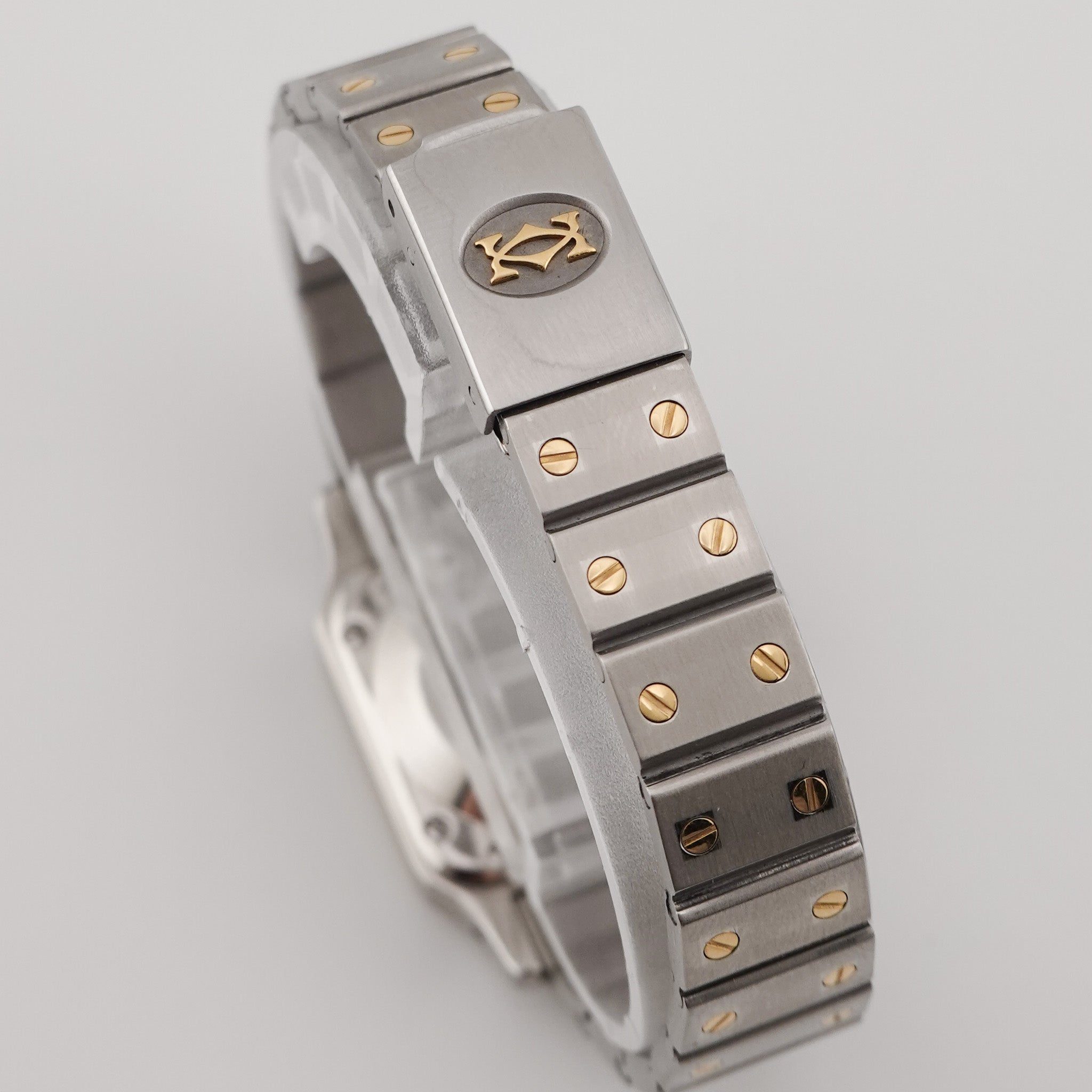 Cartier Santos Carree Lady Burgundy Stahl / Gold