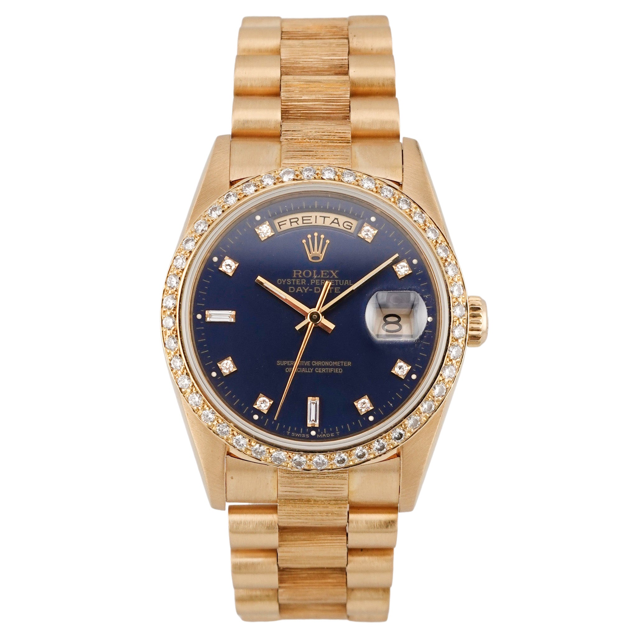 Rolex Day-Date 36 "Factory Diamond Bezel" Gelbgold 18248