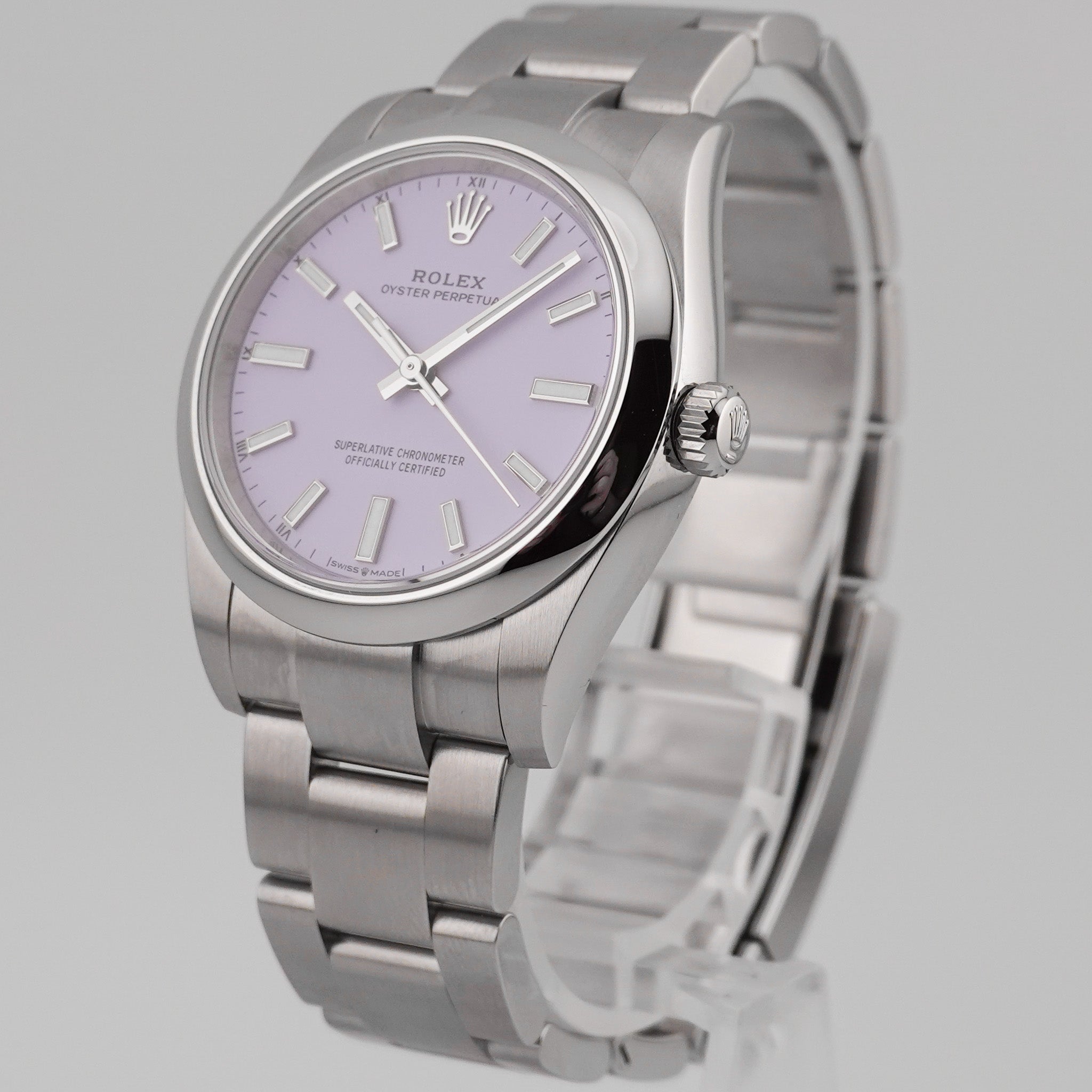 Rolex Oyster Perpetual 34 Stahl 124200 Lavendel - 2026