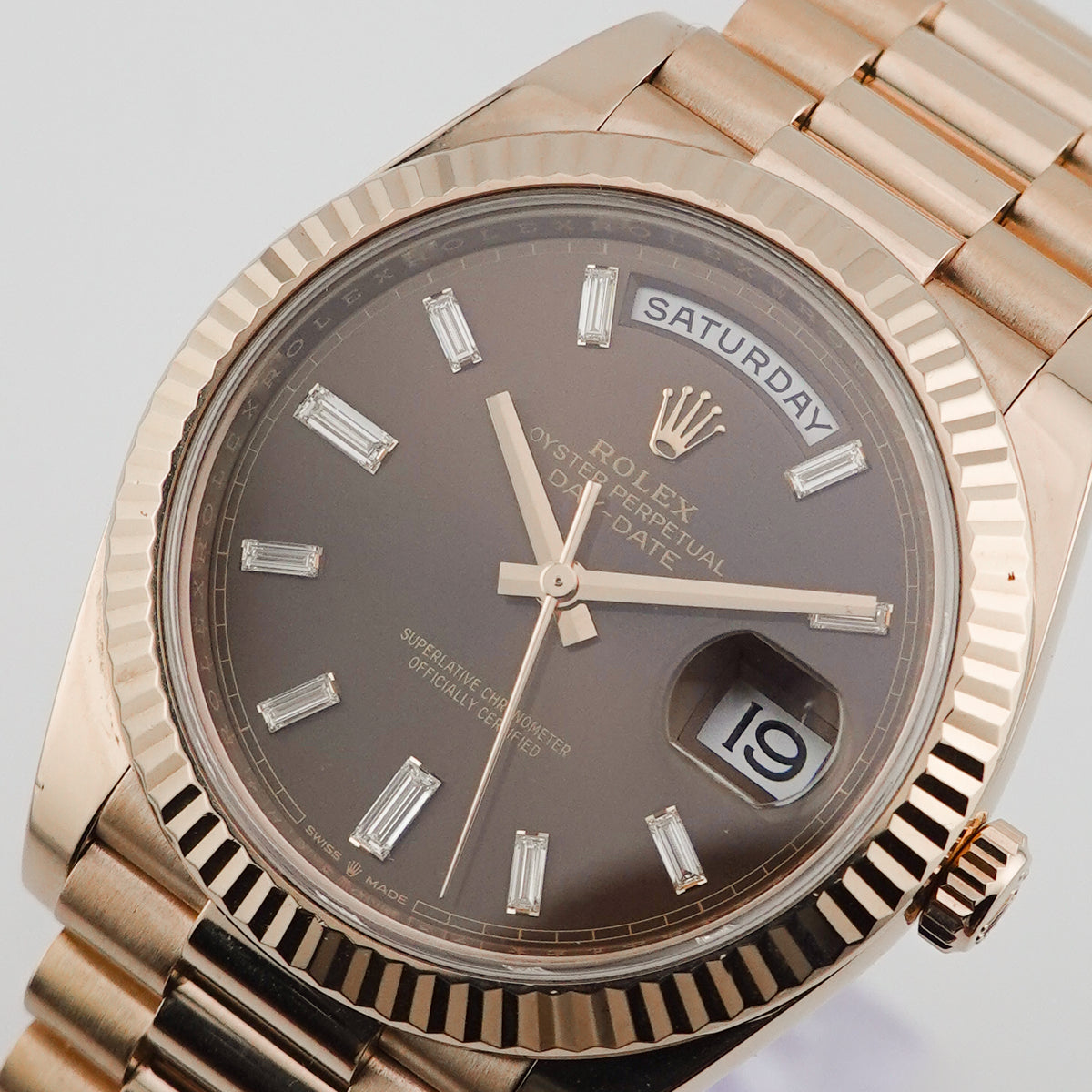 Rolex Day-Date 40 228235 - 2020 Chocolate Baguette Dial