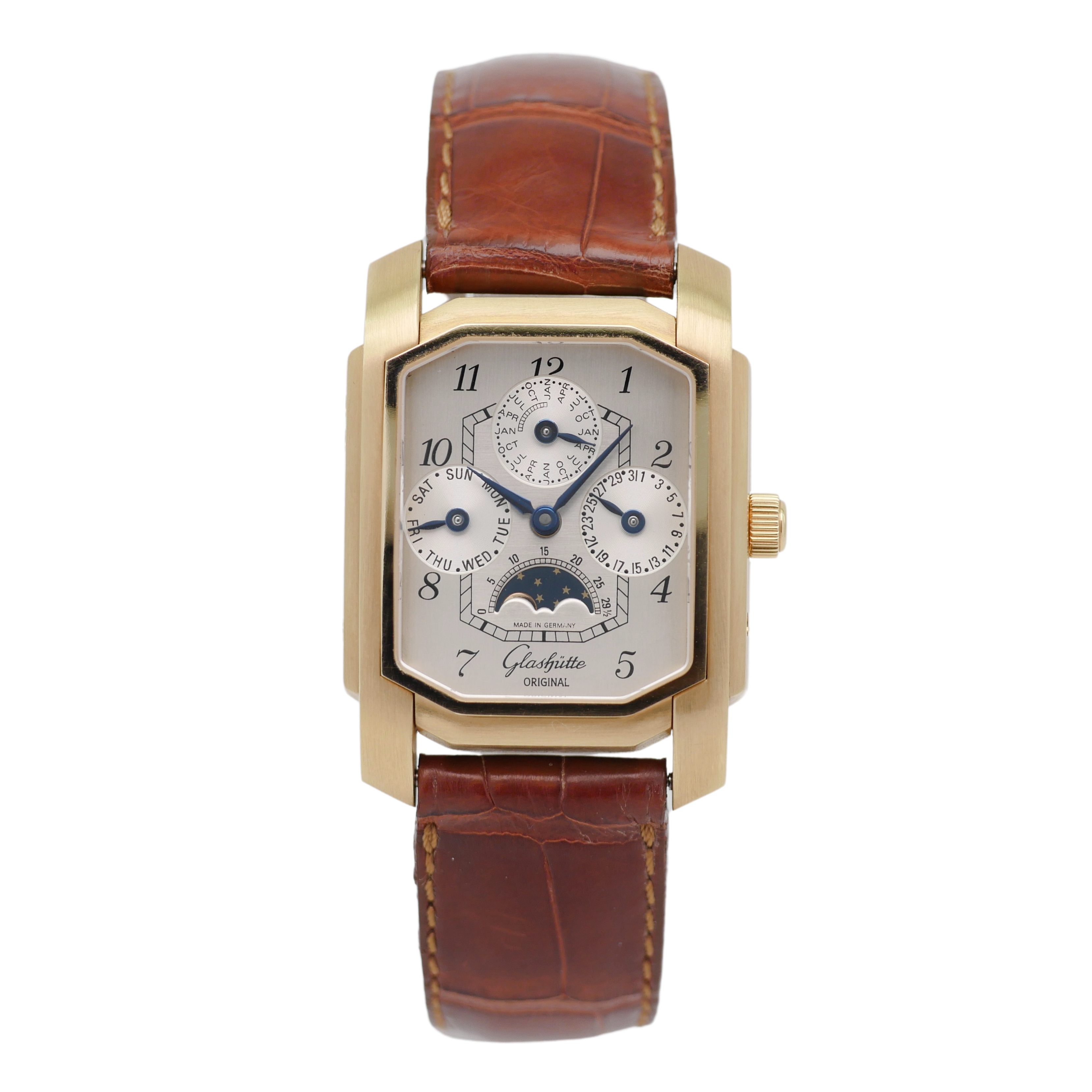 Glashütte Original Senator Karrée Ewiger Kalender Roségold 1845