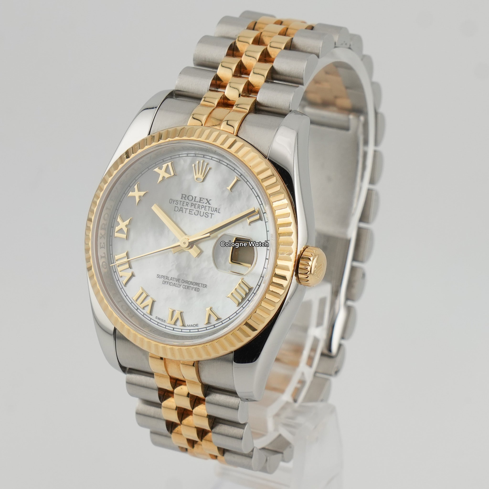 Rolex Datejust 36 Steel/Gold - 116233 - 2010 Mother-of-pearl dial