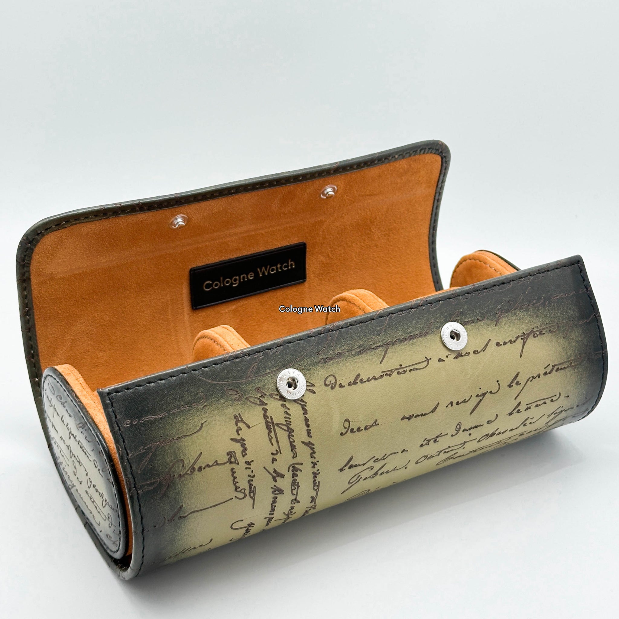 Uhrenrolle für 3 Uhren in Grün Patina