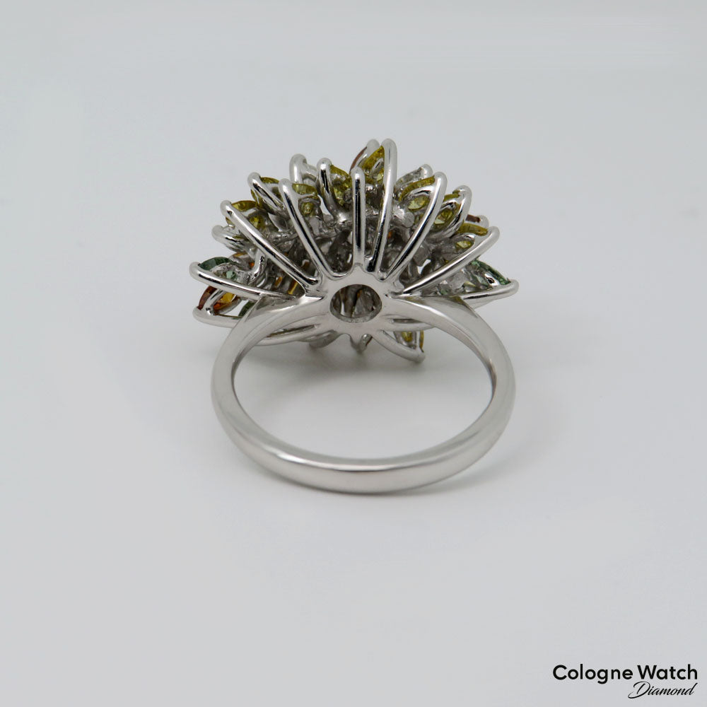 Ring mit ca. 9,00ct Diamant teils fancy in 750/18K Weißgold Gr. 52