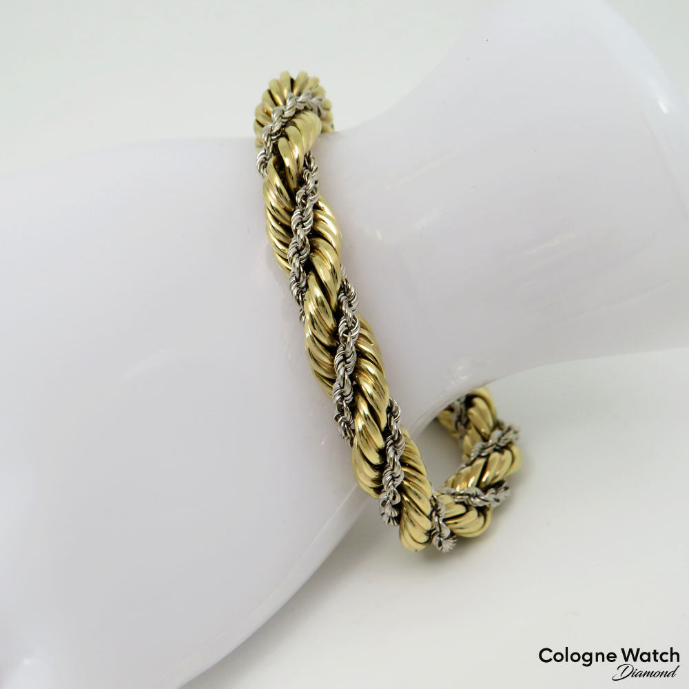 Armband Kordelkette in 750/18K Weiß-/Gelbgold Länge 17,0 cm