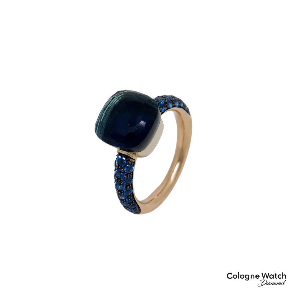 Pomellato Nudo Classic Ring London Blue Topas, Lapis + Saphir 750/18K Rosegold UVP.: 5.800,-€