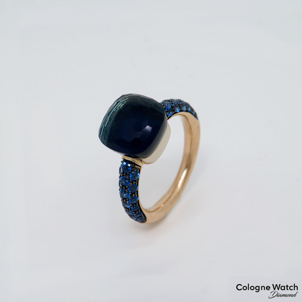 Pomellato Nudo Classic Ring London Blue Topas, Lapis + Saphir 750/18K Rosegold UVP.: 5.800,-€