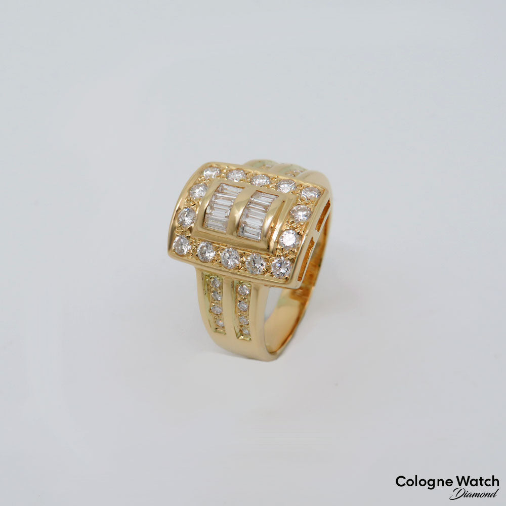 Ring mit ca. 1,14ct TW-vsi Diamant in 750/18K Gelbgold Gr. 51