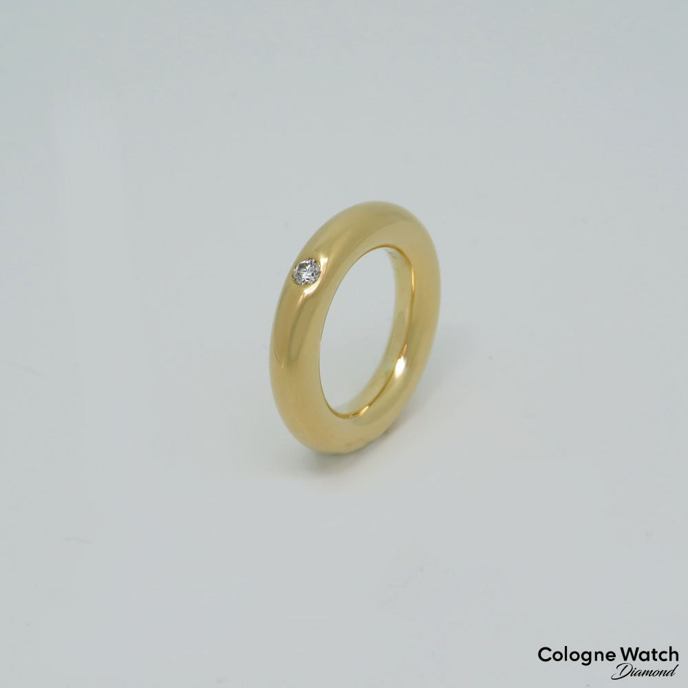 Ring Bandring mit 0,10ct W-si Brillant in 750/18K Gelbgold / Massiv Gr. 54