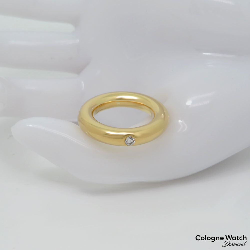 Ring Bandring mit 0,10ct W-si Brillant in 750/18K Gelbgold / Massiv Gr. 54
