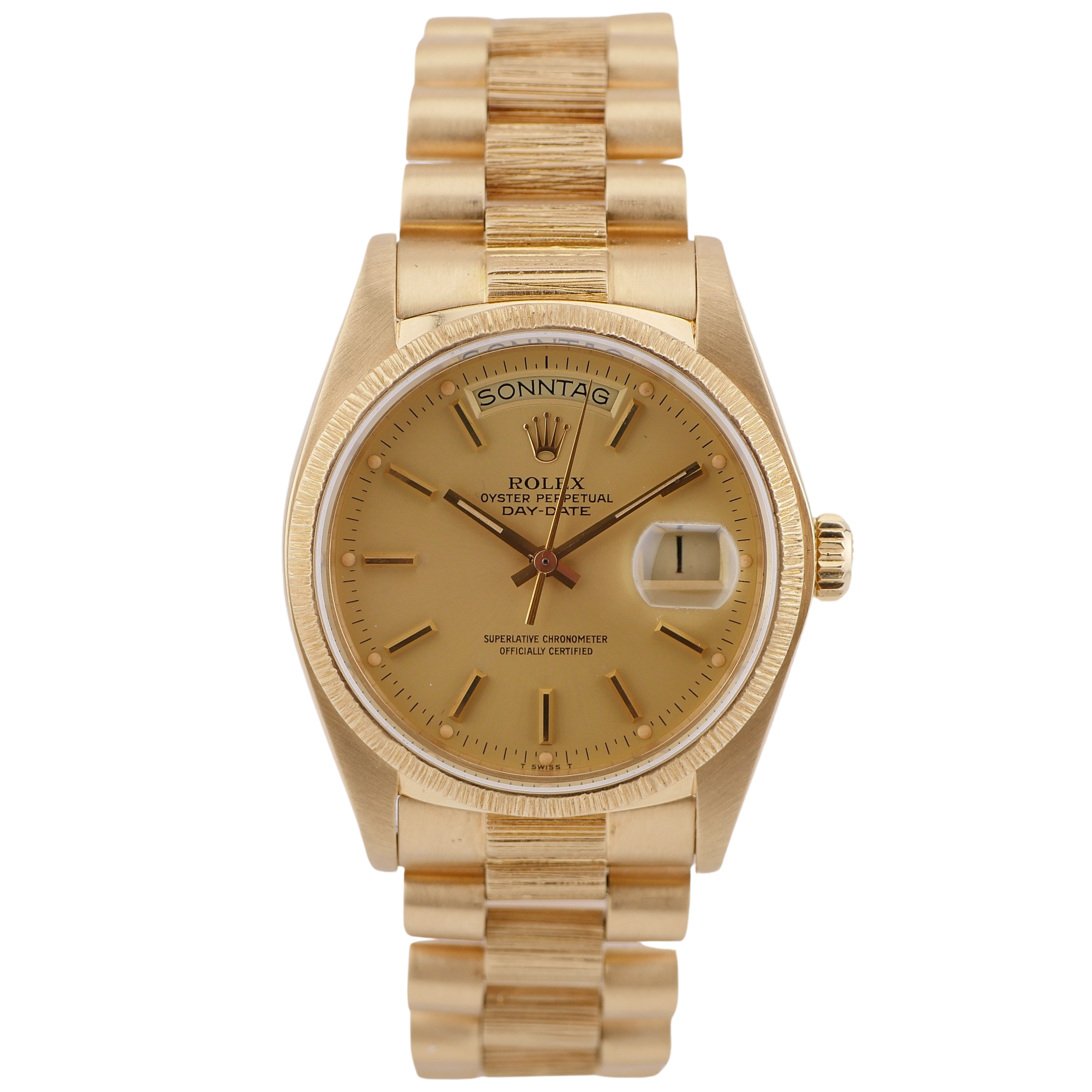 Rolex Day-Date 36 "Borke" 18078 Gelbgold - 1980