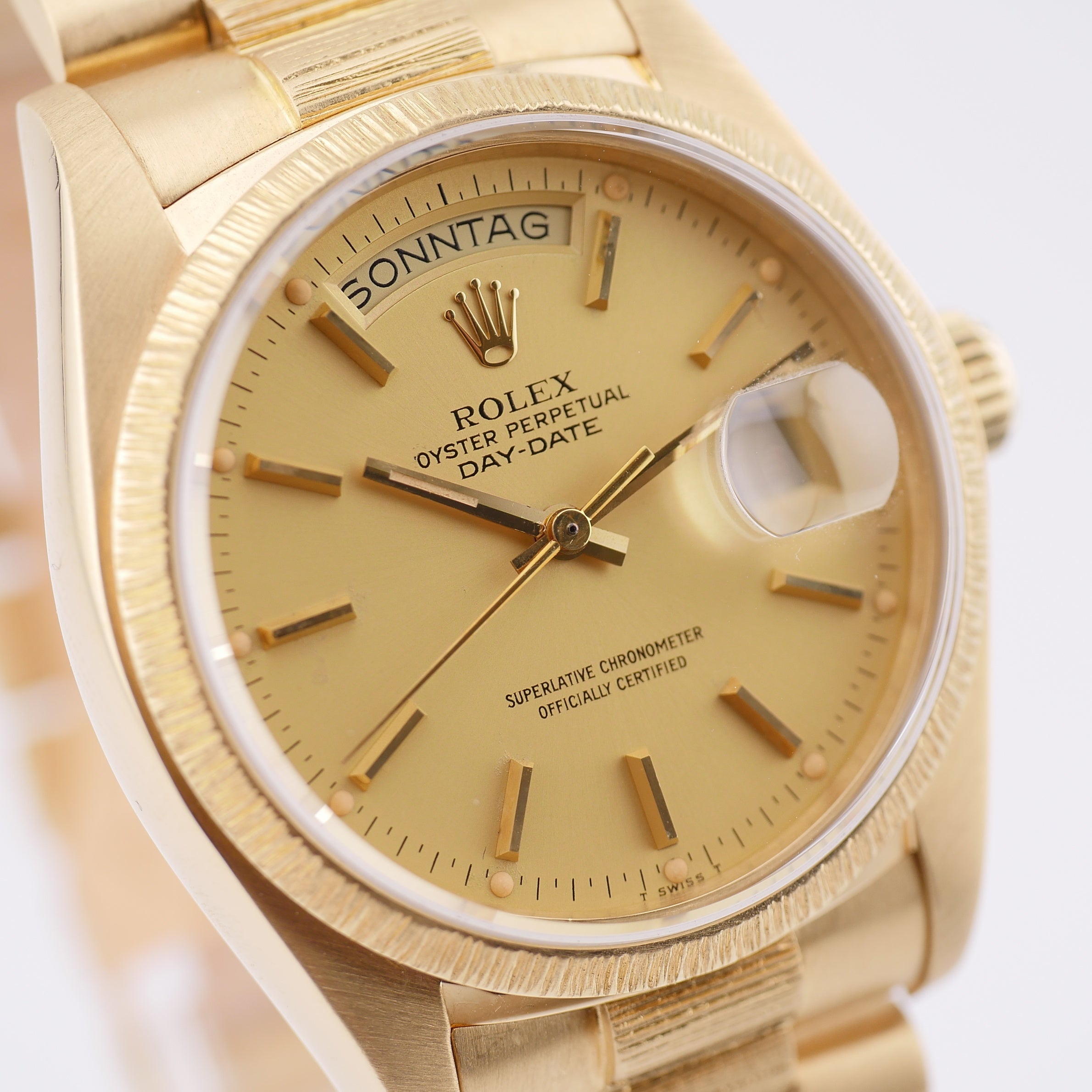 Rolex Day-Date 36 "Borke" 18078 Gelbgold - 1980