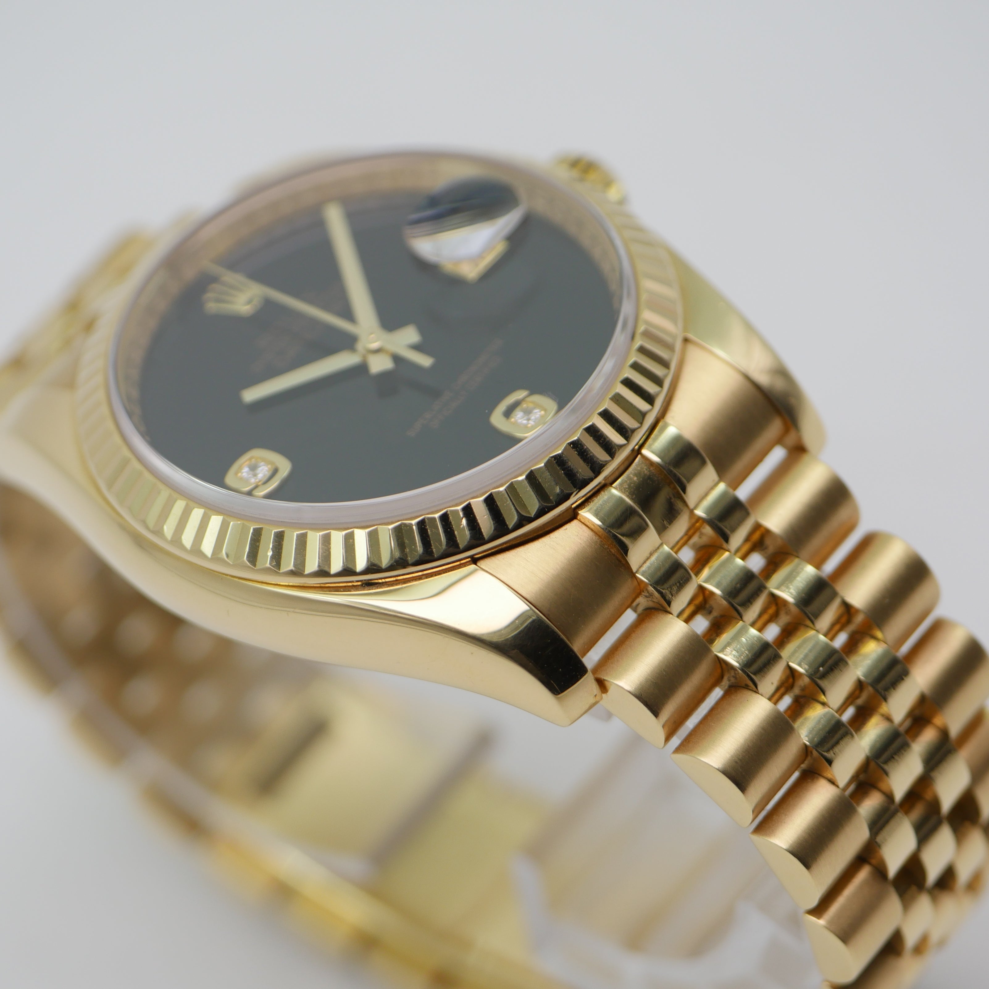 Rolex Datejust 36 Gelbgold "Onyx Dial" 116238 - 2009