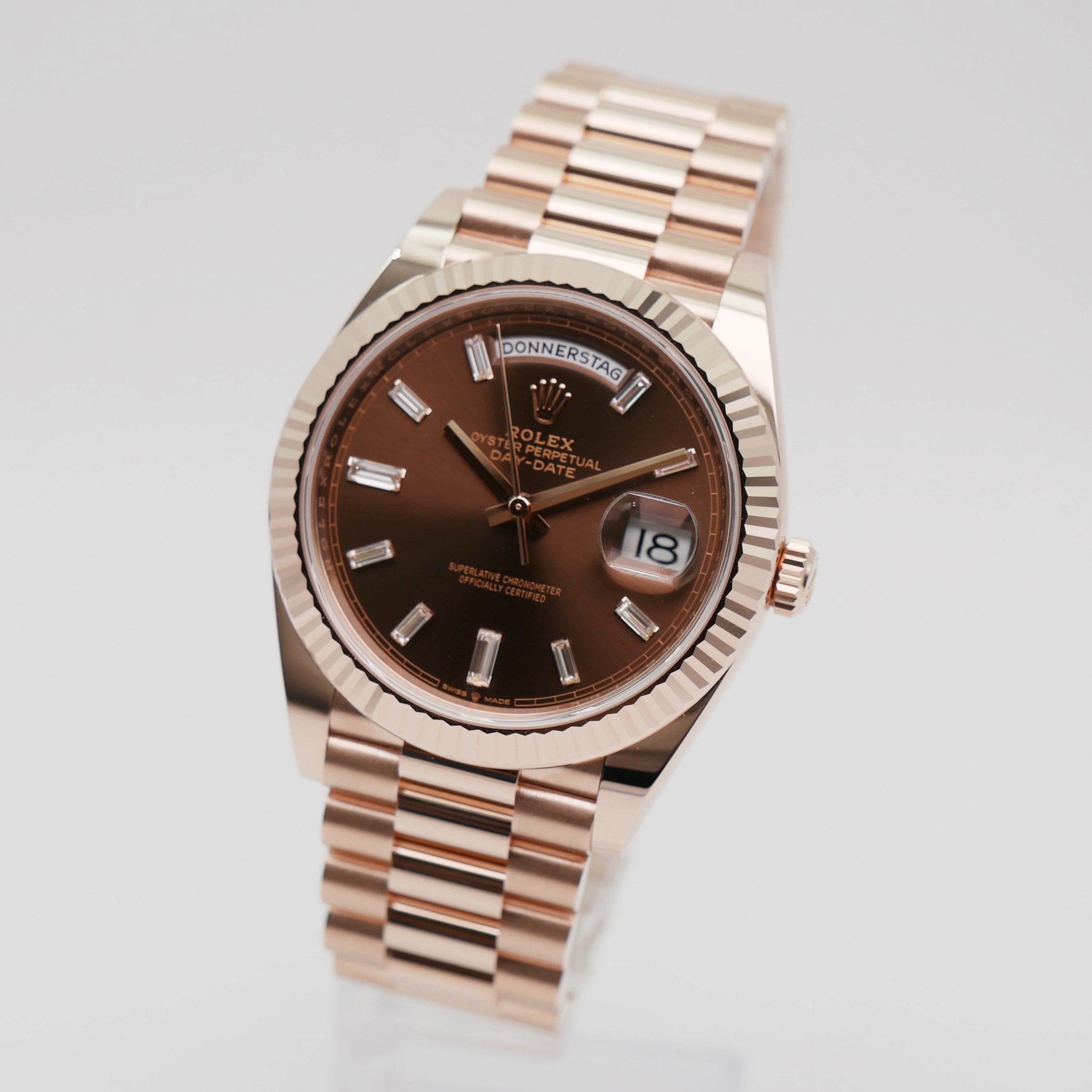 Rolex Day-Date 40 228235 - 2017 Chocolate Baguette Dial