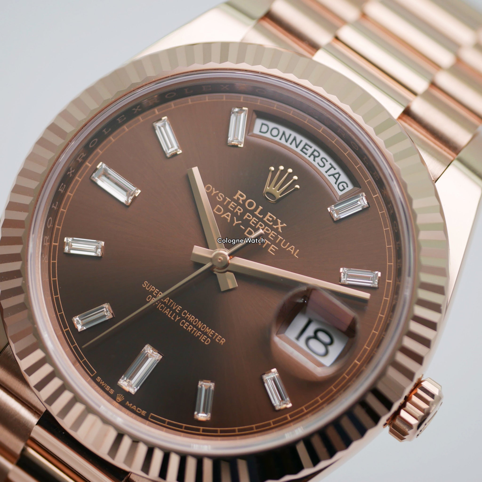 Rolex Day-Date 40 228235 - 2023 Chocolate Baguette Dial