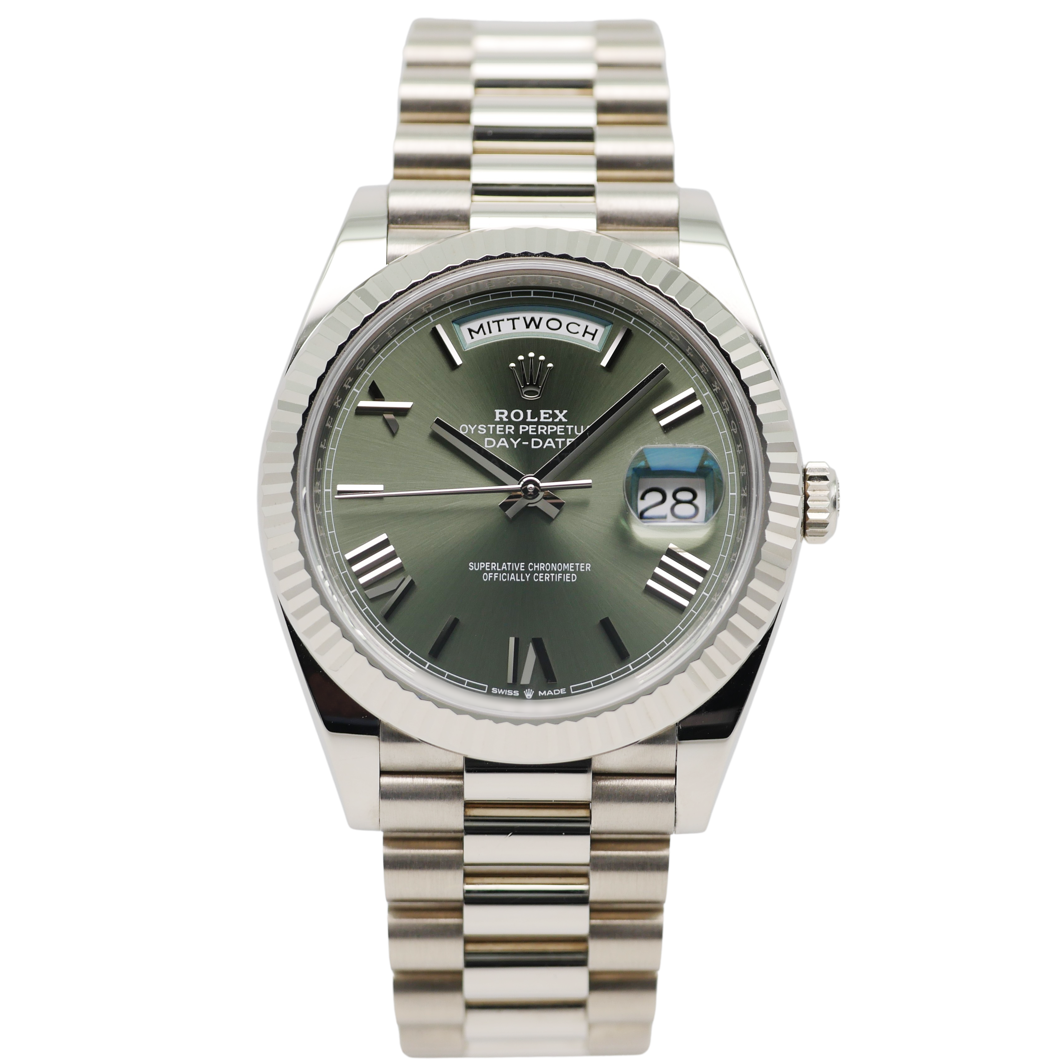Rolex Day-Date 40 Weißgold 228239 "Olive Dial" - 2019