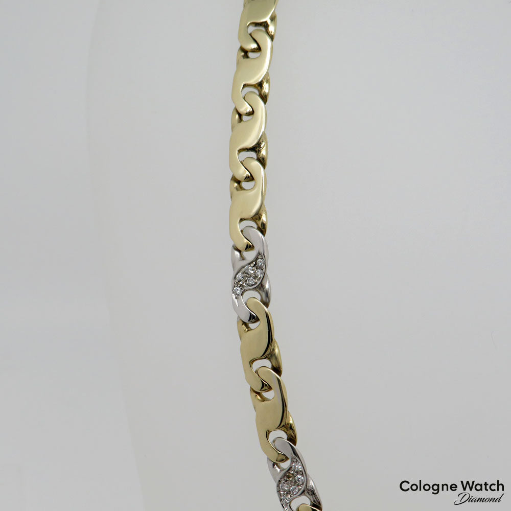 Kette / Collier mit ca. 0,50ct W-si Brillant 585/14K Weiß-/Gelbgold Länge 43cm