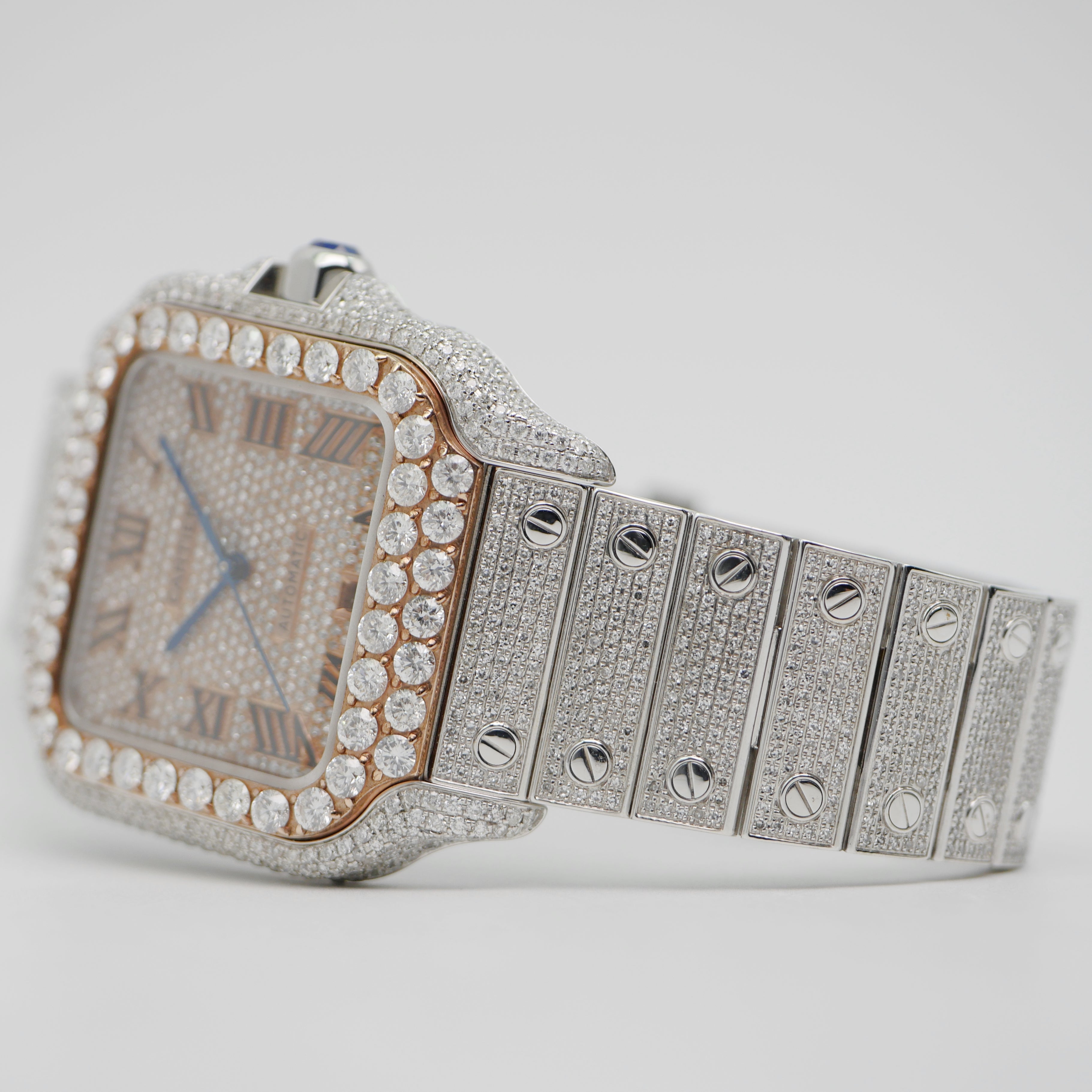 Cartier Santos Iced Out Stahl / Roségold WSSA0009 - 2021 -