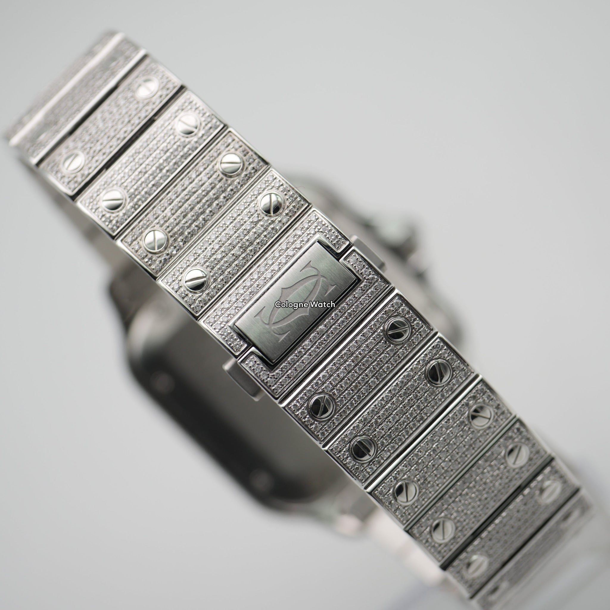 Cartier Santos Iced Out Stahl / Roségold WSSA0018 - 2021