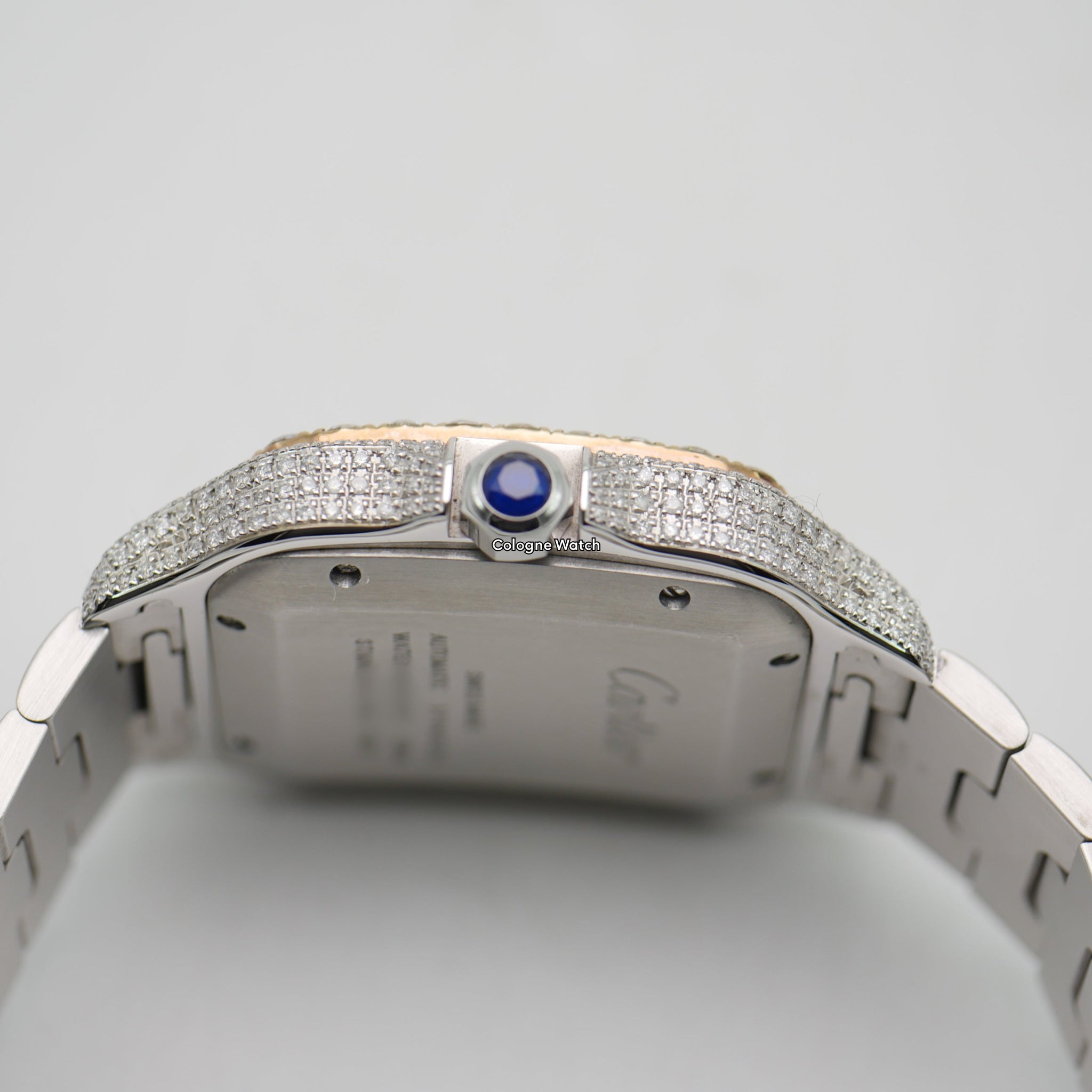 Cartier Santos Iced Out Stahl / Roségold WSSA0018 - 2021