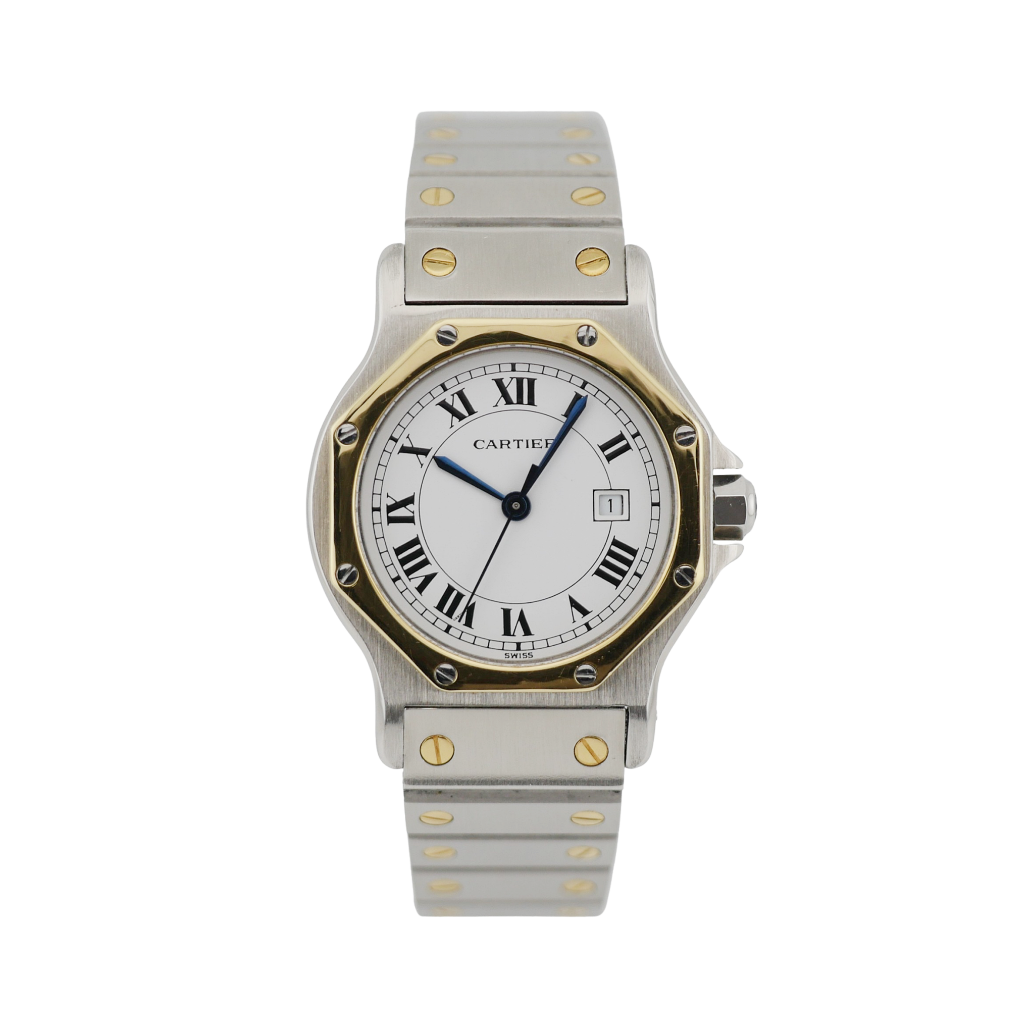 Cartier Santos Octagon Stahl / Gelbgold 2966