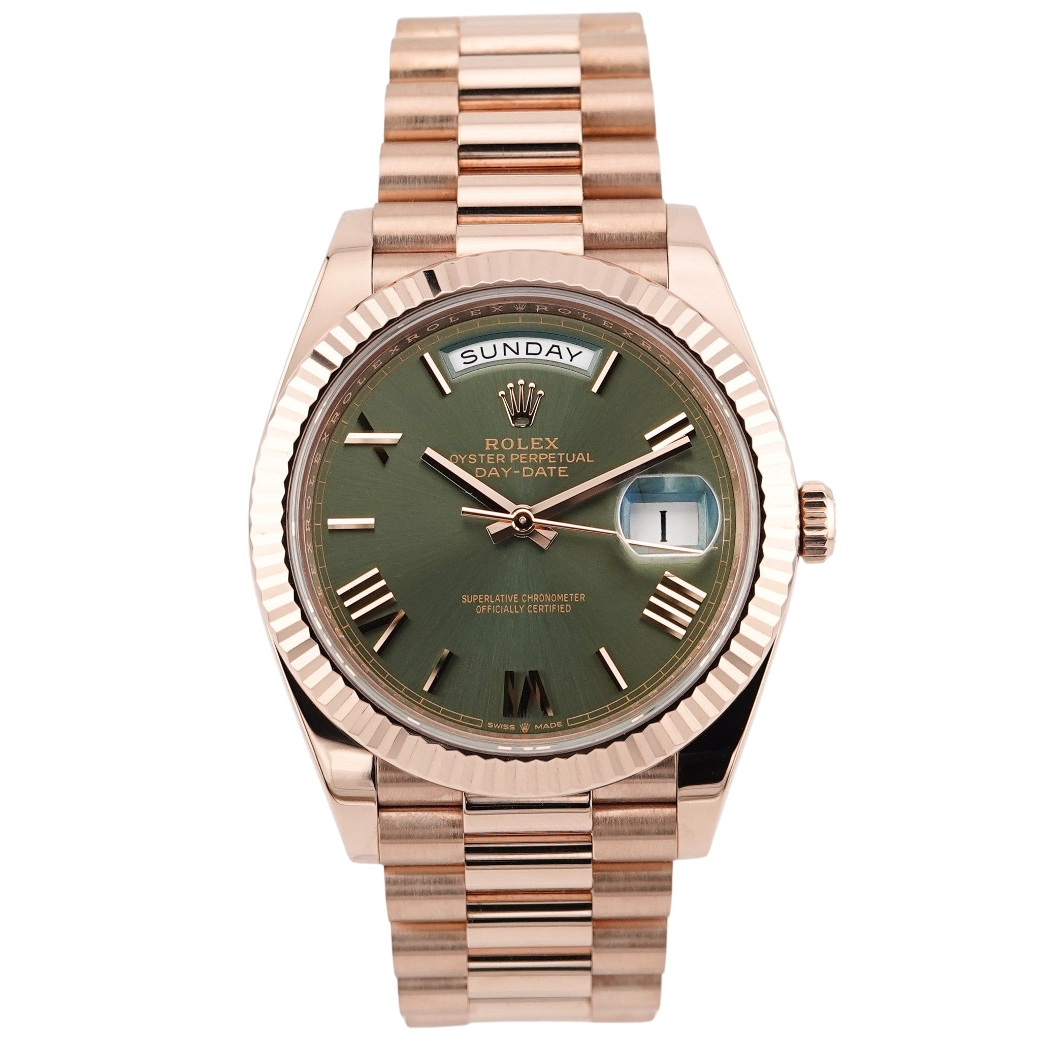 Rolex Day-Date 40 Roségold Olive Green Dial 228235 - 2022