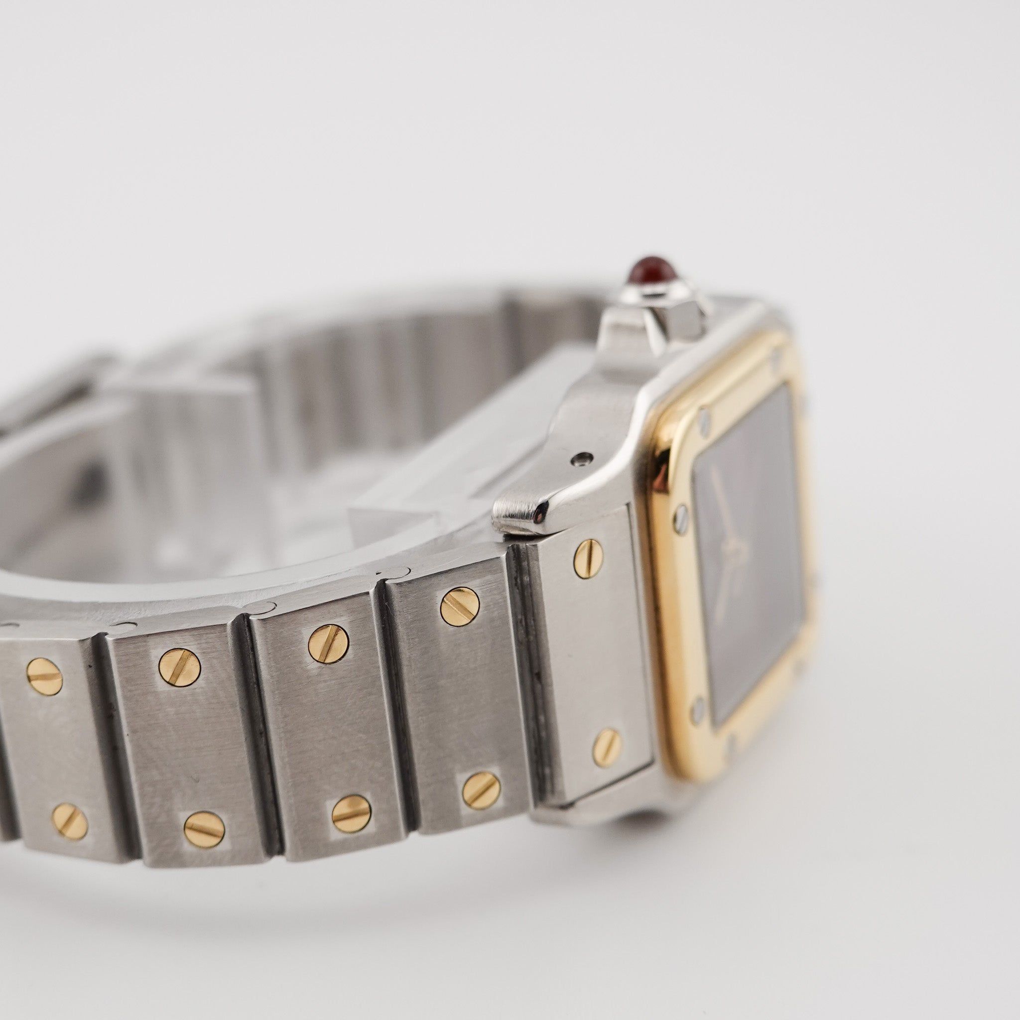 Cartier Santos Carree Lady Burgundy Stahl / Gold