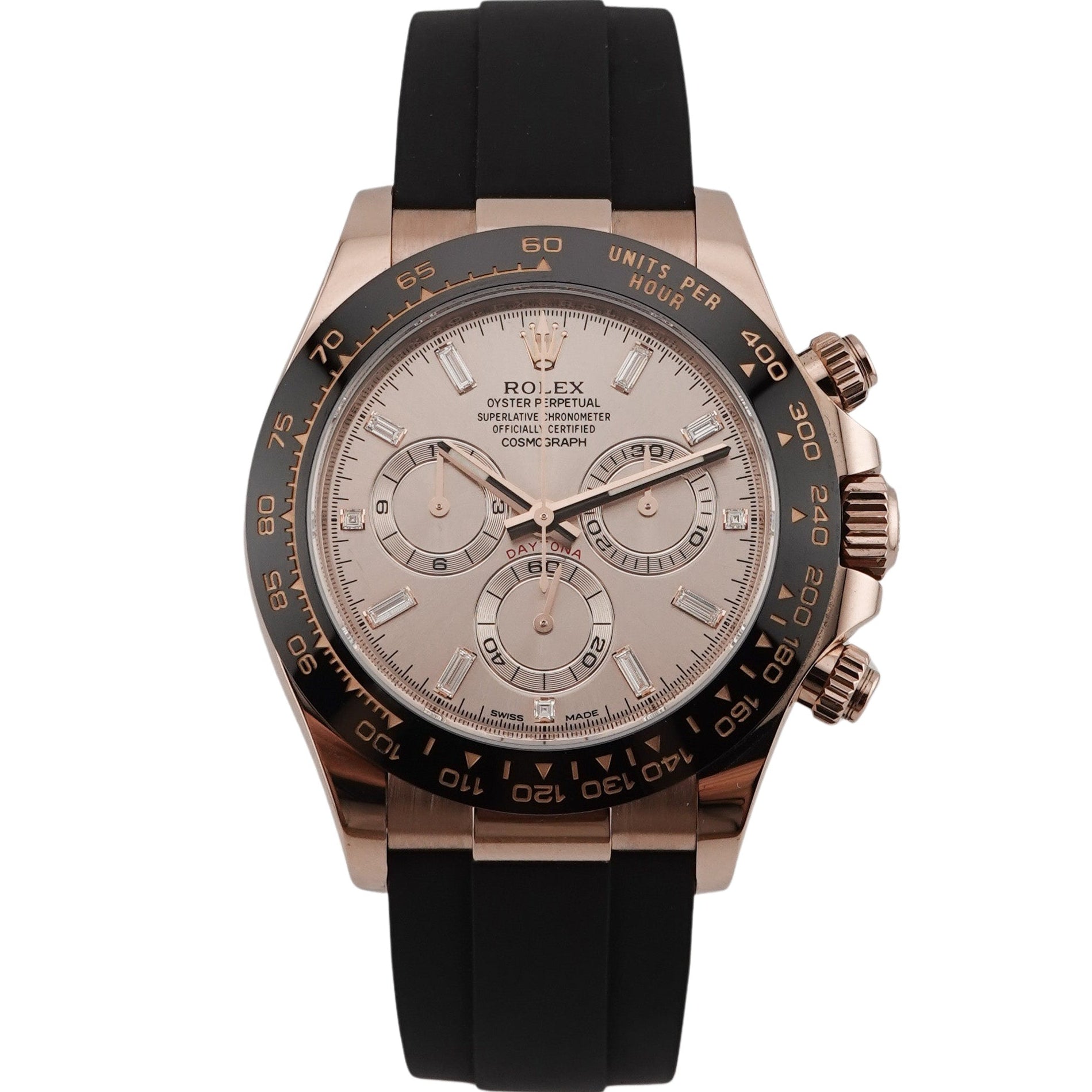 Rolex Daytona - 116515LN - Rosegold - 2022 - Sundust Baguette