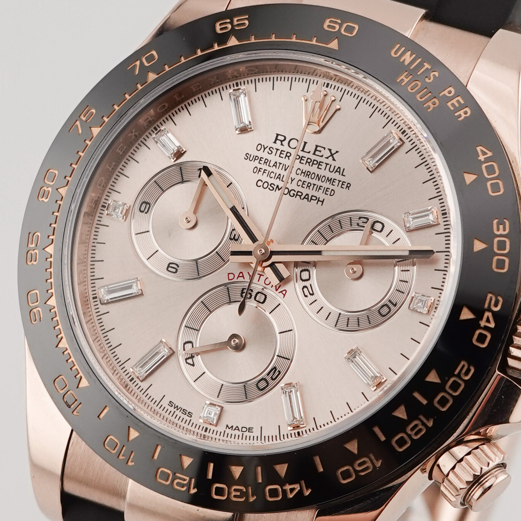 Rolex Daytona - 116515LN - Rosegold - 2022 - Sundust Baguette