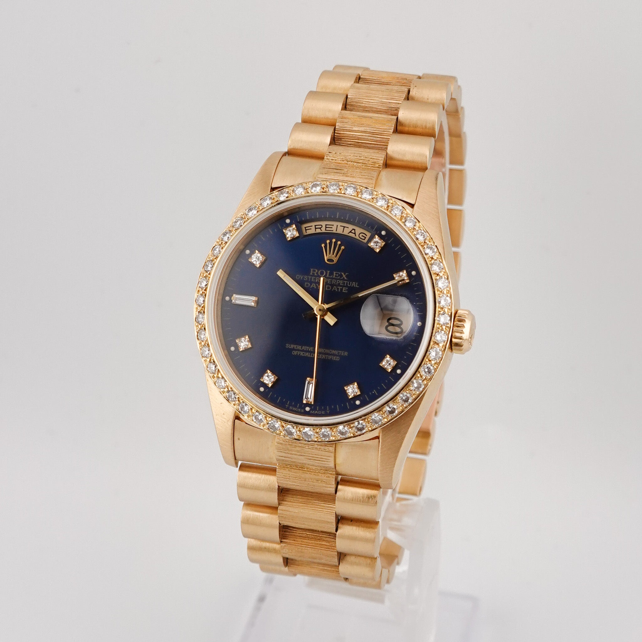 Rolex Day-Date 36 "Factory Diamond Bezel" Gelbgold 18248