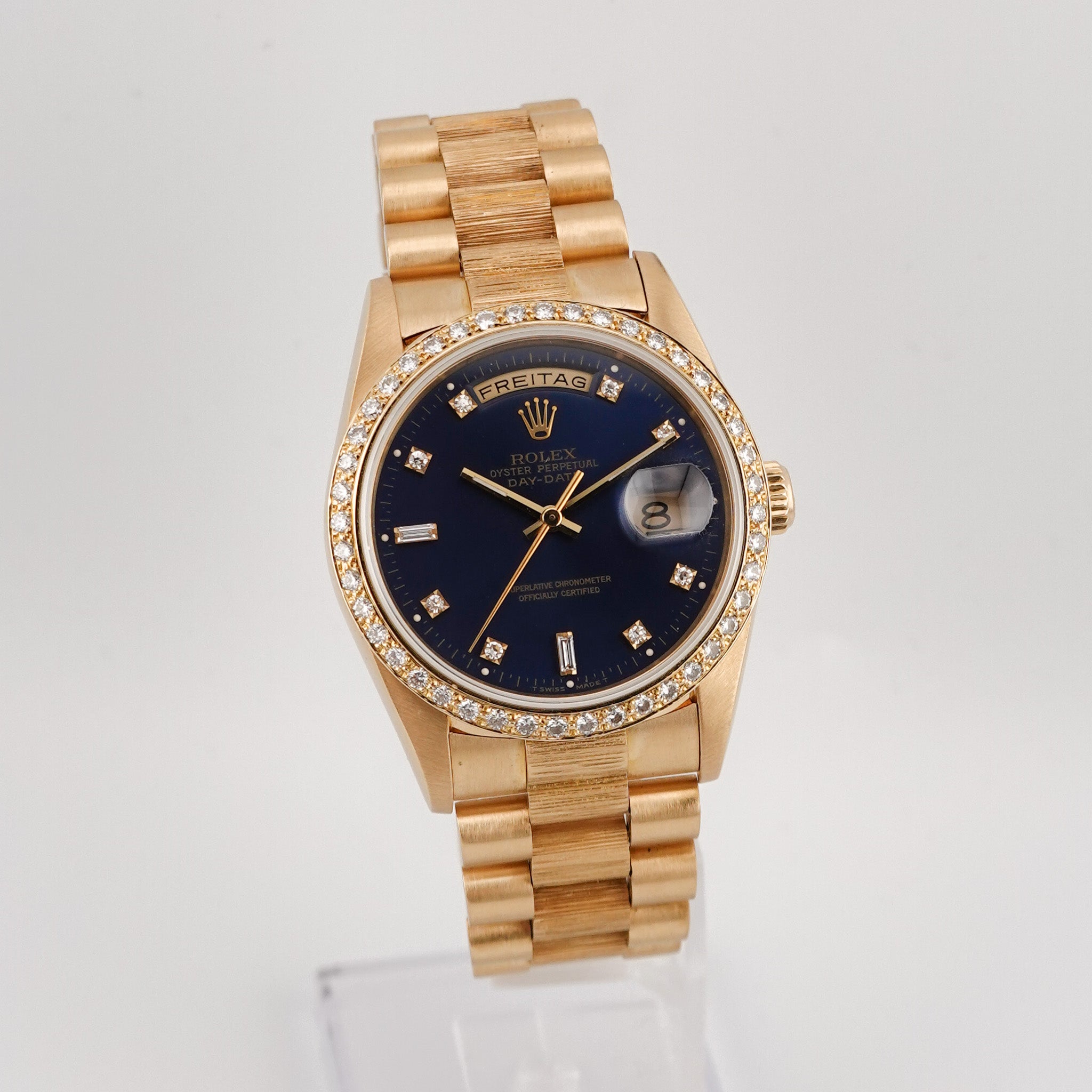 Rolex Day-Date 36 "Factory Diamond Bezel" Gelbgold 18248