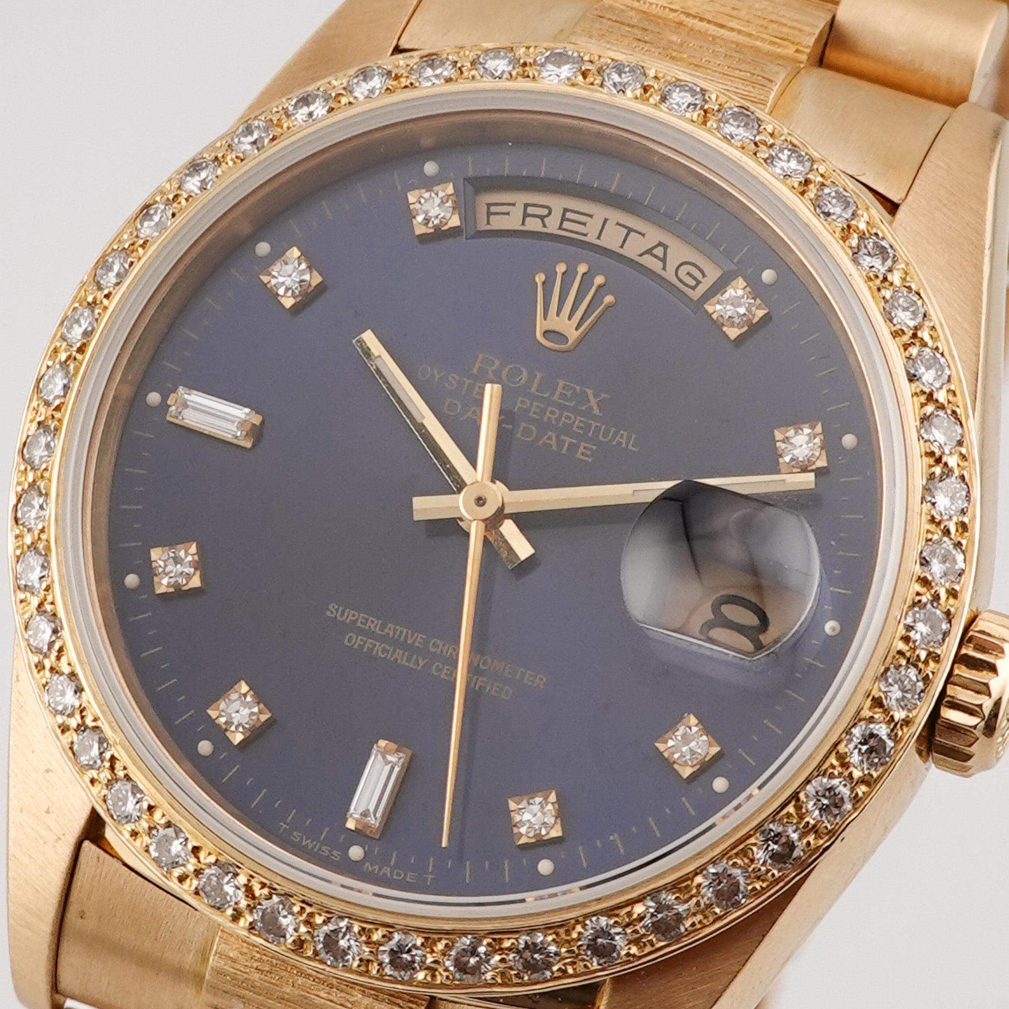Rolex Day-Date 36 "Factory Diamond Bezel" Gelbgold 18248