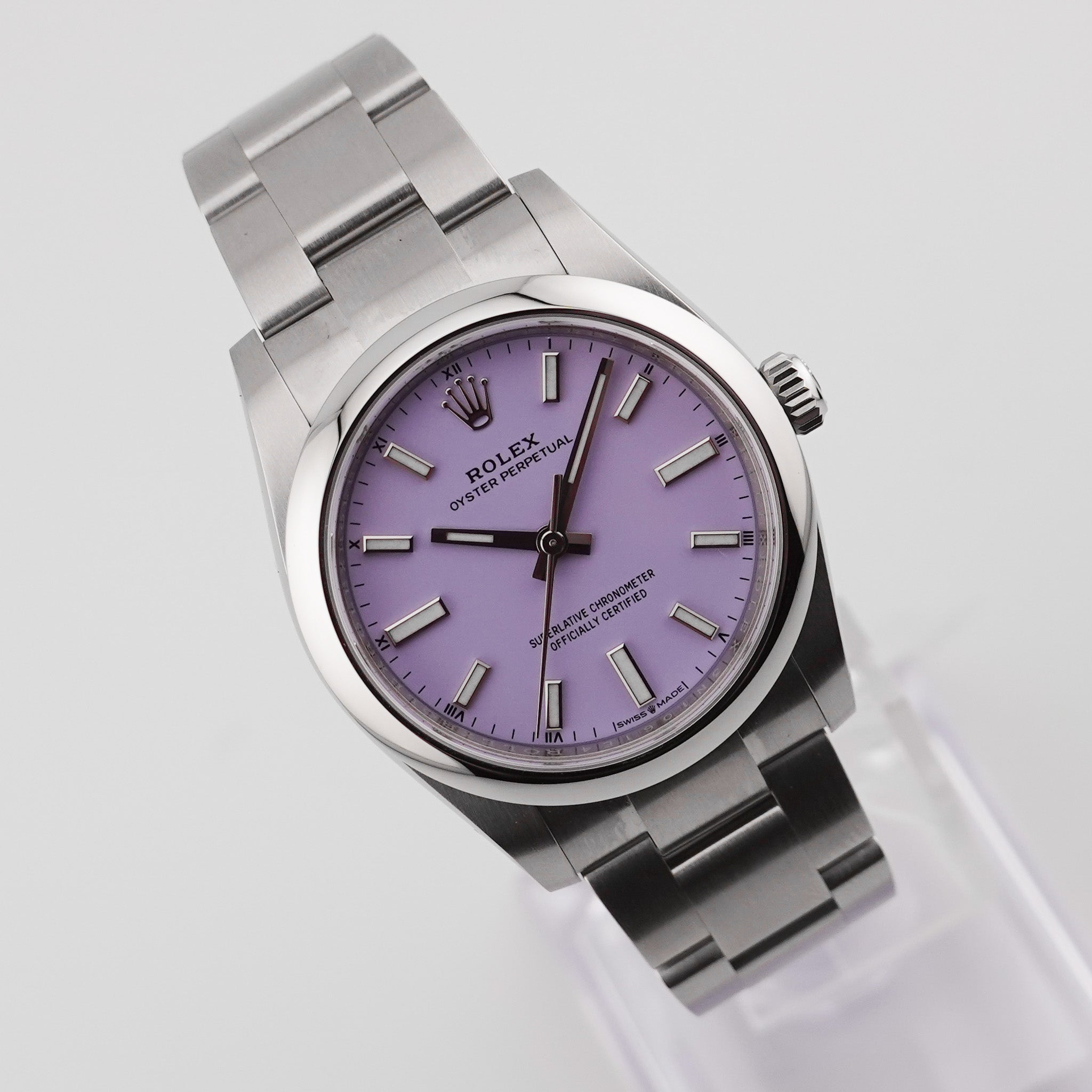 Rolex Oyster Perpetual 34 Stahl 124200  Lavendel - 2026