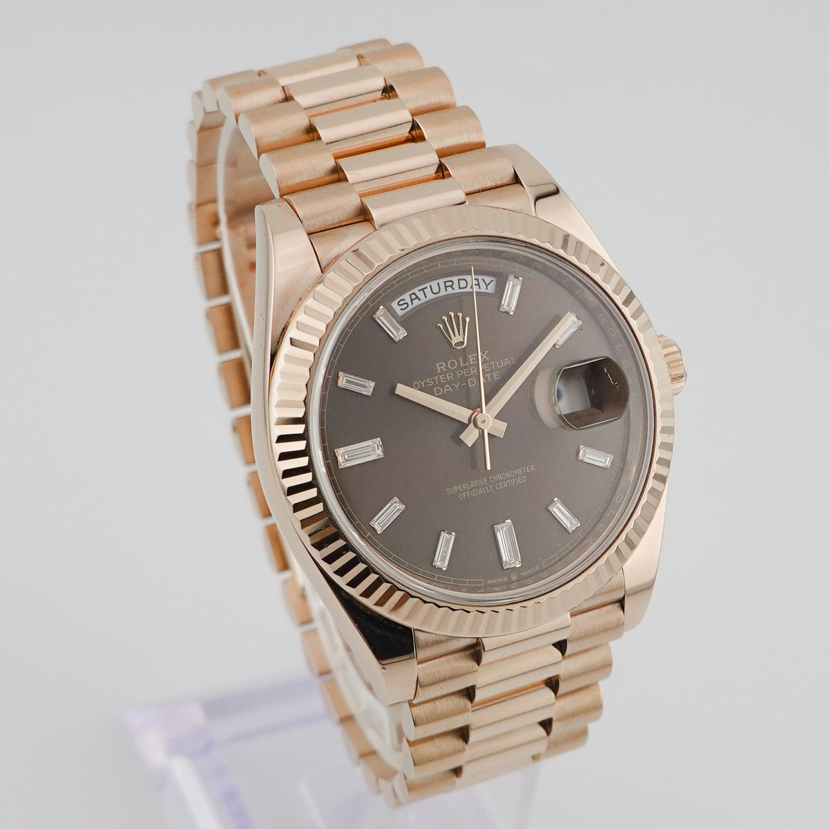 Rolex Day-Date 40 228235 - 2020 Chocolate Baguette Dial