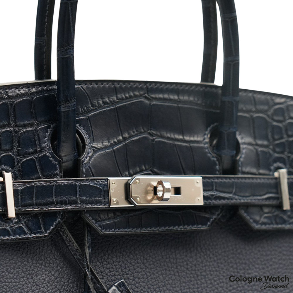 Hermès Birkin 30 Touch mit Diamanten aus Alligator-und Togoleder mit P