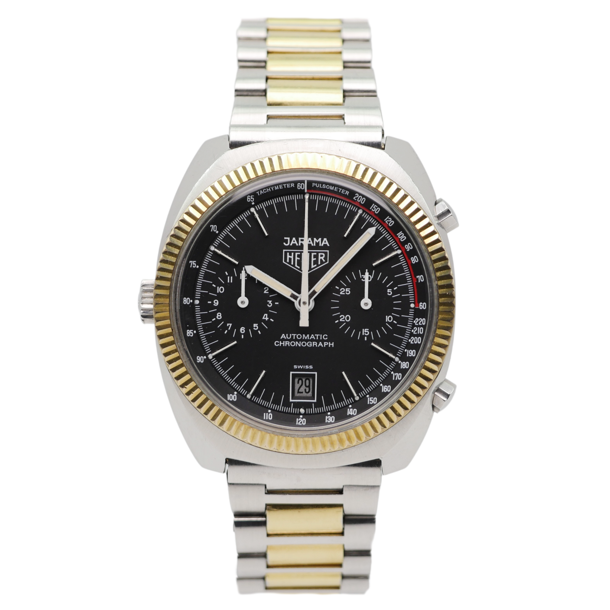 Heuer Jarama Caliber 12 Steel / Yellow Gold 110.245 