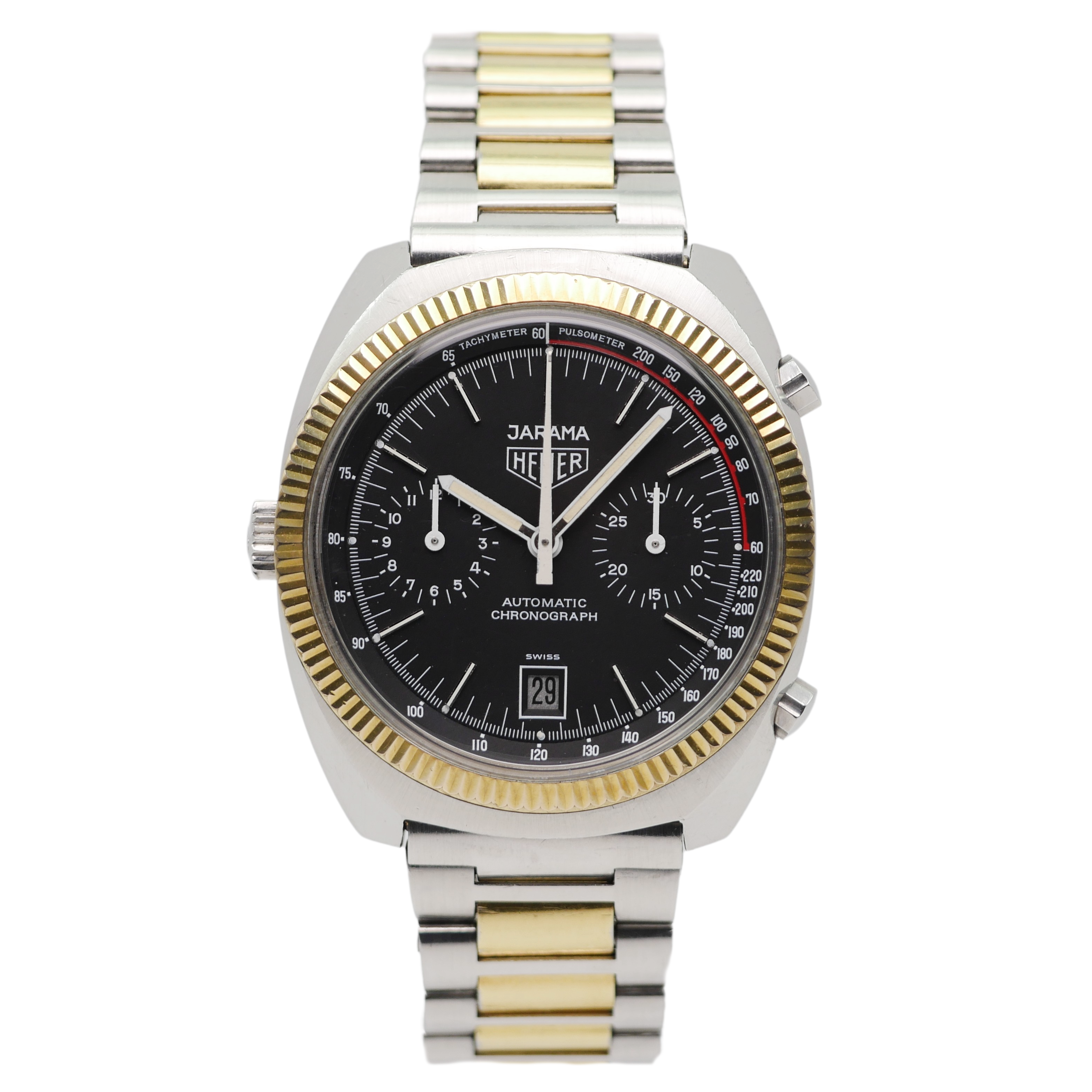 Heuer Jarama Caliber 12 Steel / Yellow Gold 110.245 