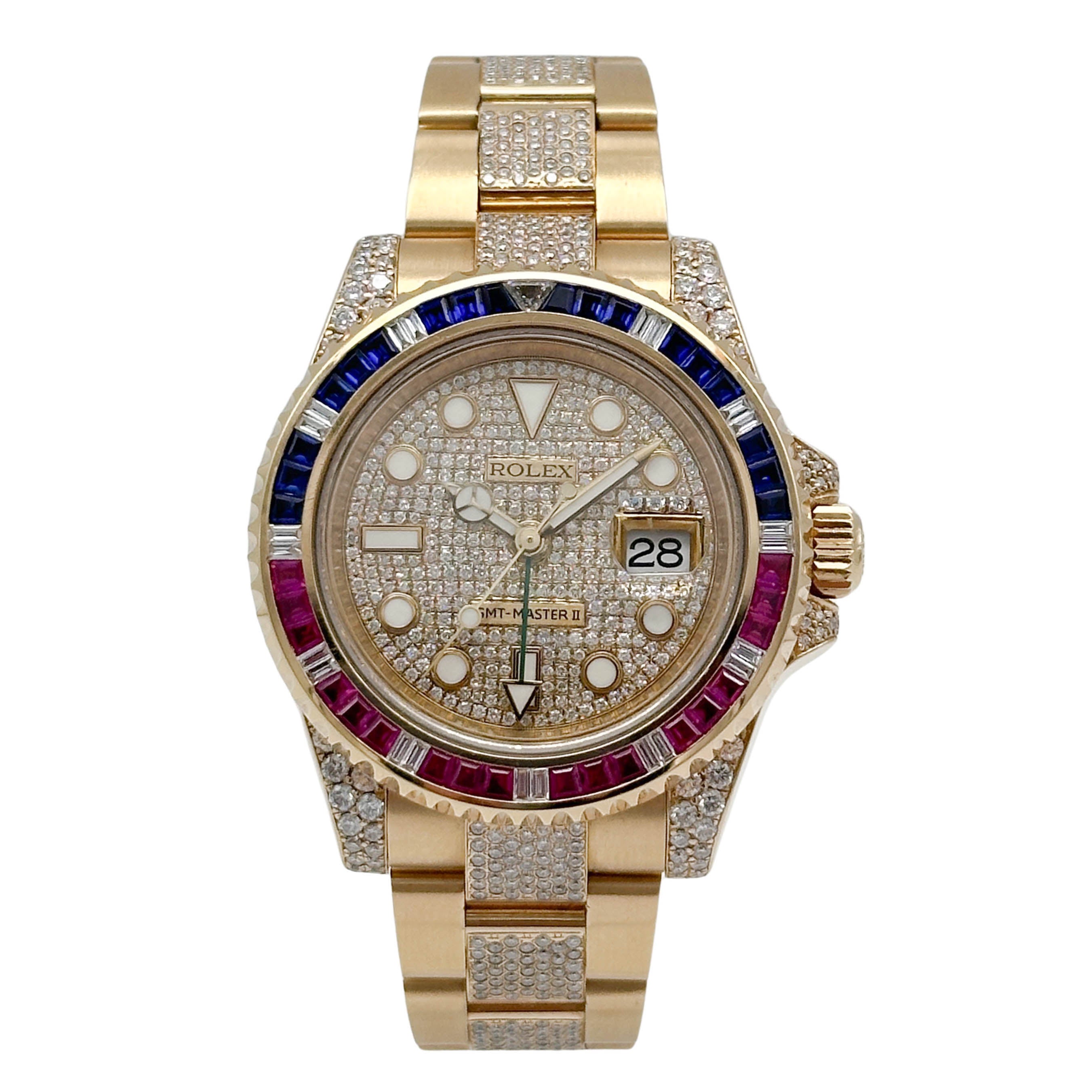 Rolex GMT-Master II Iced Out Gelbgold 116718LN - 2016