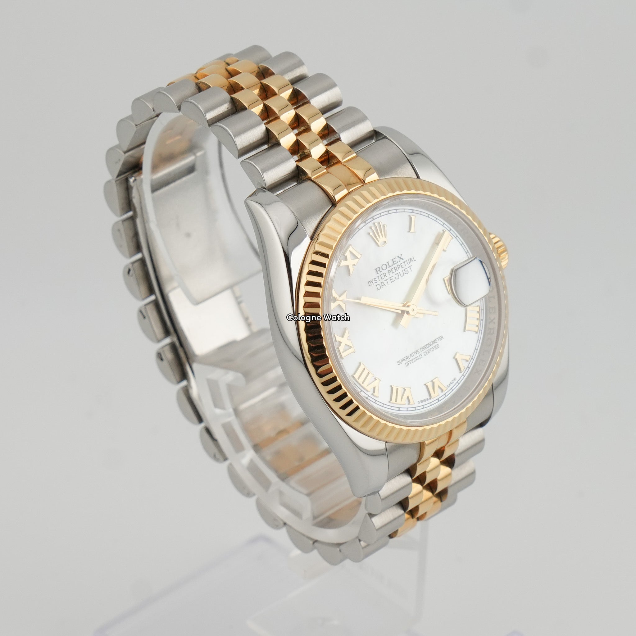 Rolex Datejust 36 Steel/Gold - 116233 - 2010 Mother-of-pearl dial
