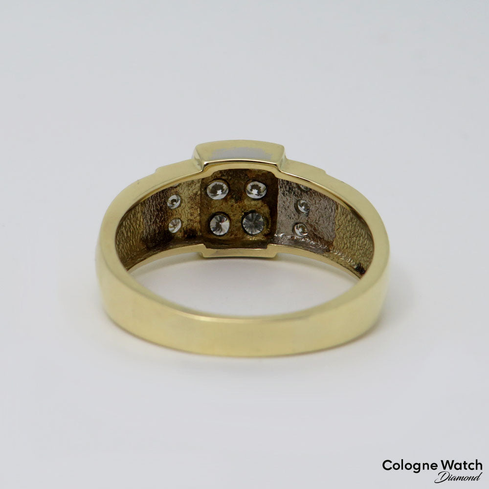Ring mit ca. 0,50ct TW-vsi Brillant in 585/14K Gelbgold Gr. 65