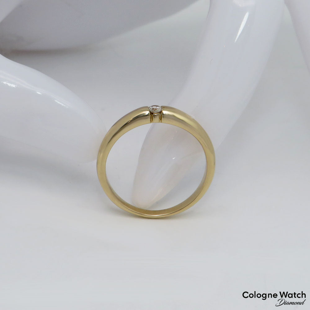 Ring Bandring mit ca. 0,10ct W-si Brillant in 585/14K Gelbgold Gr. 58