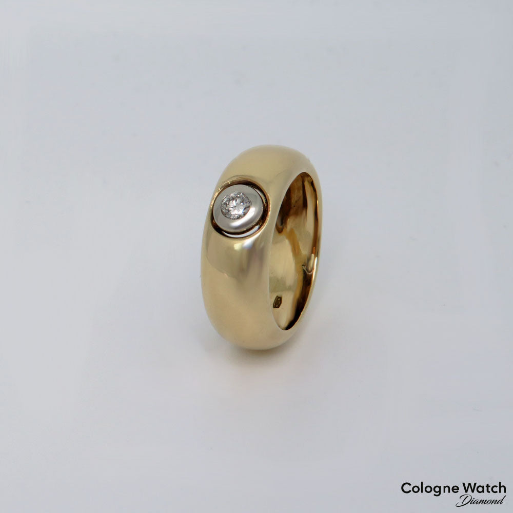 Ring Bandring mit ca. 0,15ct W-si Brillant in 585/14K Weiß-/Gelbgold Gr. 57