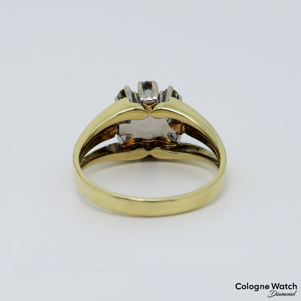 Ring mit Ø 6,0 mm Zuchtperle + ca. 0,24ct W-si Brillant in 585/14K Weiß-/Gelbgold Gr. 59