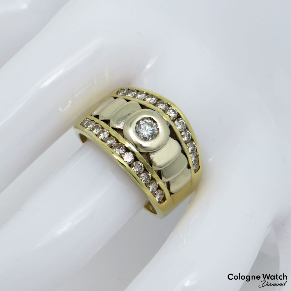 Ring mit ca. 0,80ct W-si Brillant in 585/14K Weiß-/Gelbgold Gr. 57